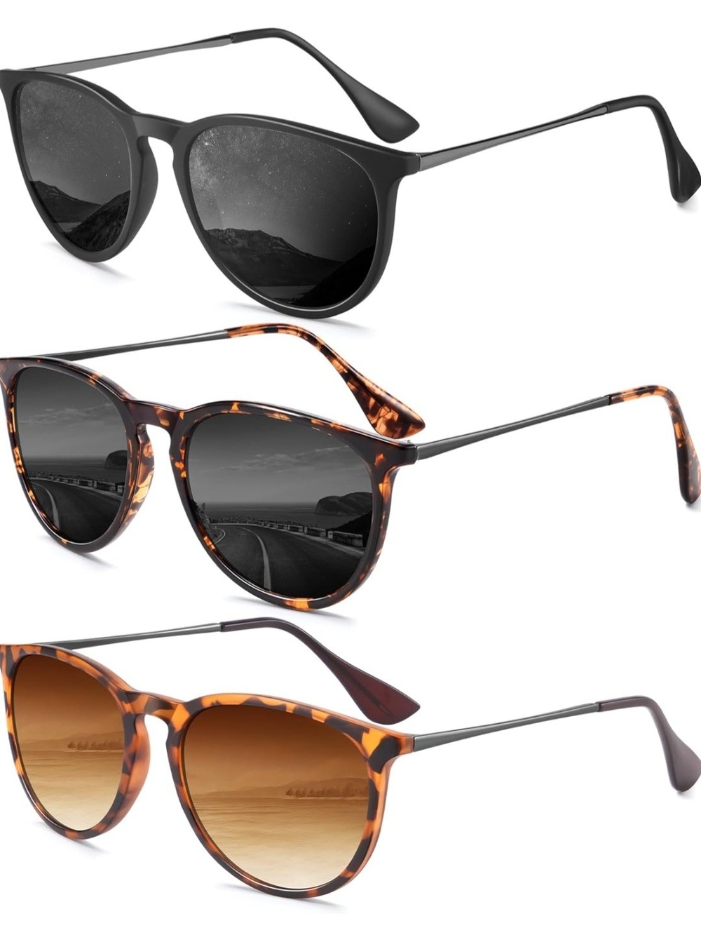 Sunglasses Womens Polarized Sunglasses-Women: Retro Round Sun Glasses with UV400